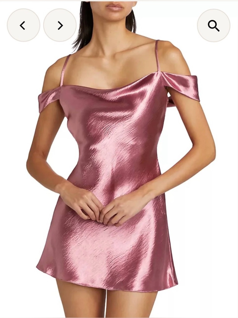 LOVESHACKFANCY MINNETTE MINI DRESS RASPBERRY PINK SATIN SILK SZ XS